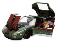 2005 Ford GT Green (Weathered) with Graphics and Boba Fett Figure "Star Wars" Franchise "Hollywood Rides" Series 1/24 Diecast Model Car by Jada image 3