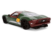 2005 Ford GT Green (Weathered) with Graphics and Boba Fett Figure "Star Wars" Franchise "Hollywood Rides" Series 1/24 Diecast Model Car by Jada image 5