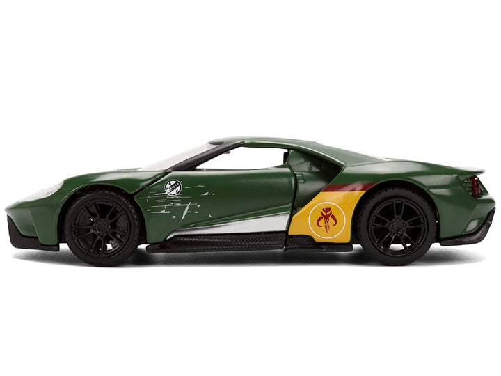 Dark green Boba Fett Ford GT, Star Wars, 1:32, closed side view — Jada 36916