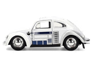 1959 Volkswagen Beetle "R2-D2" Livery White with Graphics "Star Wars" Franchise "Hollywood Rides" Series 1/32 Diecast Model Car by Jada image 3