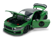 2024 Ford Mustang Dark Horse Green Metallic with Gray Top and Graphic with Doctor Doom Diecast Figure "Marvel's Doctor Doom" Character "Hollywood Rides" Series 1/24 Diecast Model Car by Jada image 2