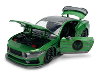 2024 Ford Mustang Dark Horse Green Metallic with Gray Top and Graphic with Doctor Doom Diecast Figure "Marvel's Doctor Doom" Character "Hollywood Rides" Series 1/24 Diecast Model Car by Jada image 2