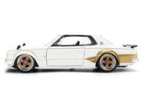 1971 Nissan Skyline 2000GT-R RHD (Right Hand Drive) White with Gold Graphics "JDM Tuners" Series 1/24 Diecast Model Car by Jada image 3