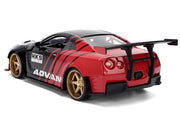 2009 Nissan GT-R (R35) Ben Sopra "Advan" Black and Red "JDM Tuners" Series 1/24 Diecast Model Car by Jada image 5