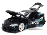 2020 Toyota GR Supra "HKS" Matt Black with Graphics "JDM Tuners" Series 1/24 Diecast Model Car by Jada image 2