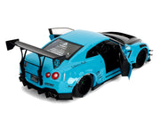 Nissan GT-R (R35) Liberty Walk Body Kit 2.0 RHD (Right Hand Drive) Blue with Black Hood "Pink Slips" Series 1/18 Diecast Model Car by Jada image 4