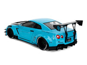 Nissan GT-R (R35) Liberty Walk Body Kit 2.0 RHD (Right Hand Drive) Blue with Black Hood "Pink Slips" Series 1/18 Diecast Model Car by Jada image 5