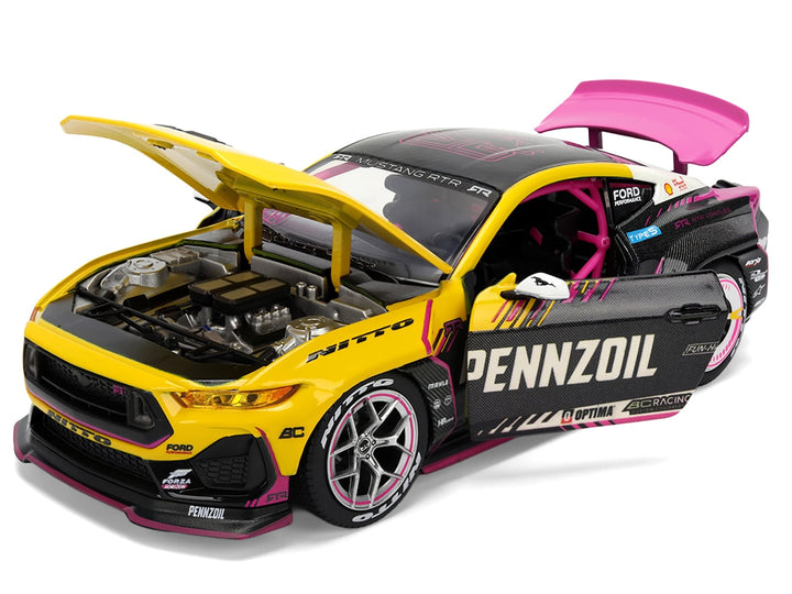 Ford Mustang RTR #213 Ben Hobson "Pennzoil" "Formula Drift PRO Championship" (2025) with Lights "RTR Vehicles" Series 1/24 Diecast Model Car by Jada image 2