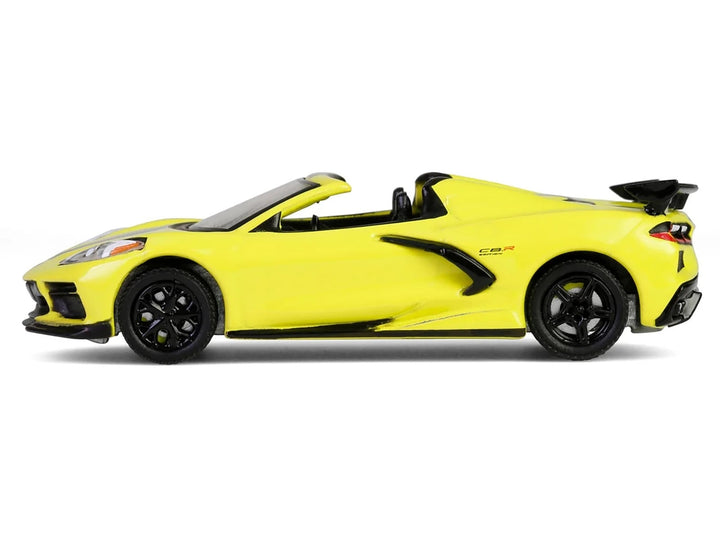 2022 Chevrolet Corvette C8.R Convertible Yellow with Silver Stripes "Barrett-Jackson" Series 15 1/64 Diecast Model Car by Greenlight image 2