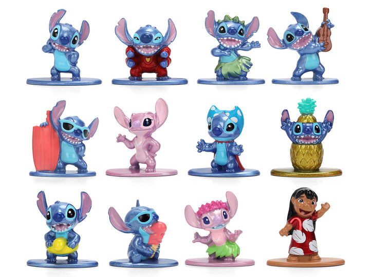 Set of 12 Diecast Figures "Disney's Stitch" Franchise "Nano Metalfigs" Series Diecast models by Jada image 2