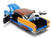 1955 Chevrolet Bel Air Blue with Graphics and Woody Diecast Figure "Toy Story" Franchise "Hollywood Rides" Series 1/24 Diecast Model Car by Jada image 4