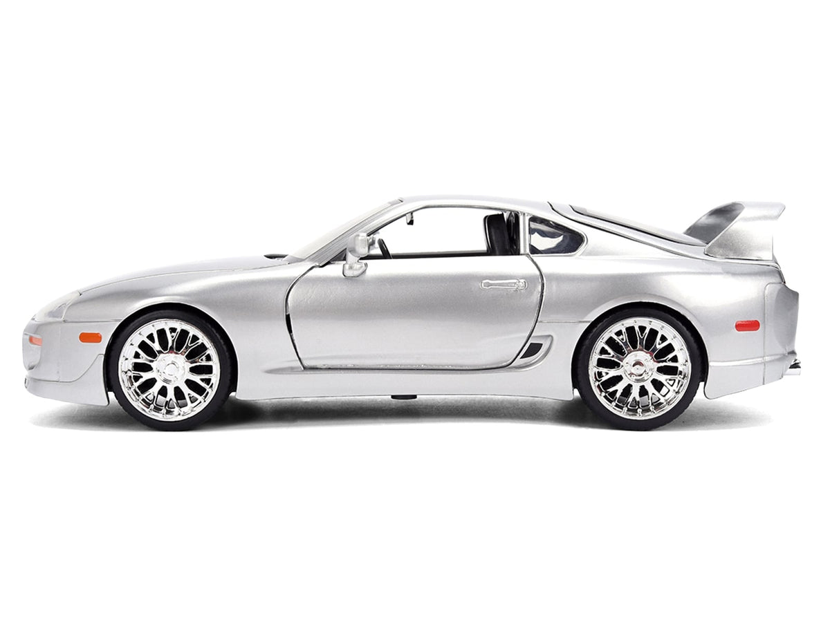 Silver 1995 Toyota Supra, JDM Tuners, 1:24, closed side view — Jada 37492