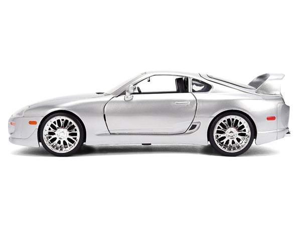 Silver 1995 Toyota Supra, JDM Tuners, 1:24, closed side view — Jada 37492