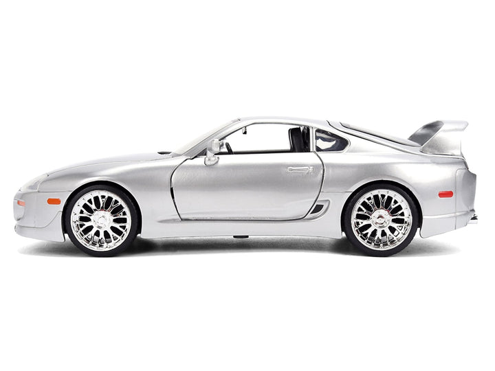 Silver 1995 Toyota Supra, JDM Tuners, 1:24, closed side view — Jada 37492