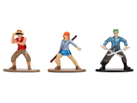 Netflix One Piece Nano Metalfigs three-pack, all three included figures on white background — Jada 37507