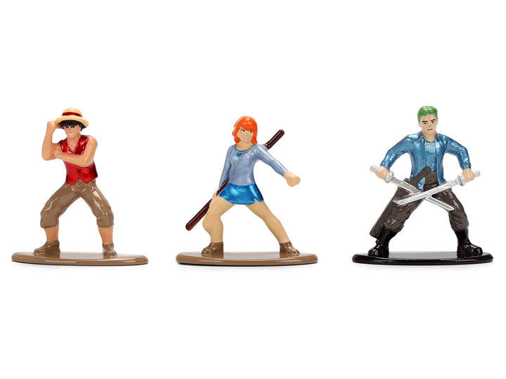 Set of 3 Diecast Figures "One Piece" (2023-Current) TV Series "Nano Metalfigs" Series Diecast Models by Jada image 2