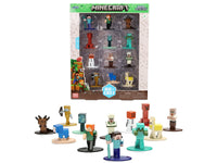 Minecraft Nano Metalfigs twelve-figure assortment shown with retail packaging, Jada 37541