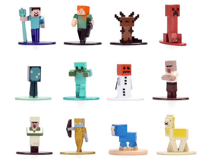 Set of 12 Diecast Figures "Minecraft" Video Game "Nano Metalfigs" Series Diecast Models by Jada image 2