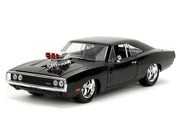 Dom's 1970 Dodge Charger R/T Black and Brian's Toyota Supra Orange with Graphics Set of 2 Cars "Fast & Furious 25th Anniversary" "Fast & Furious" Series 1/24 Diecast Model Cars by Jada image 4