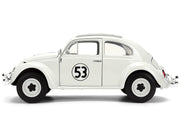 Volkswagen Beetle #53 "Herbie" White with Stripes "The Love Bug" (1968) Movie with Extra Wheels 1/24 Diecast Model Car by Jada image 3