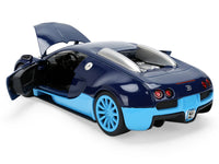 2011 Bugatti Veyron Dark Blue with Light Blue Accents "Hyper-Spec" Series 1/24 Diecast Model Car by Jada image 4