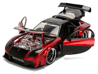 1995 Mazda RX-7 Widebody RHD (Right Hand Drive) "VeilSide" Black and Red Metallic "JDM Tuners" Series 1/24 Diecast Model Car by Jada image 2