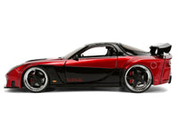 1995 Mazda RX-7 Widebody RHD (Right Hand Drive) "VeilSide" Black and Red Metallic "JDM Tuners" Series 1/24 Diecast Model Car by Jada image 3