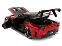 1995 Mazda RX-7 Widebody RHD (Right Hand Drive) "VeilSide" Black and Red Metallic "JDM Tuners" Series 1/24 Diecast Model Car by Jada image 4