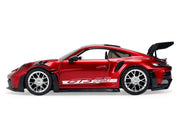 Porsche 911 (992) GT3 RS Red Chrome with Carbon Top and Hood Stripes "Hyper-Spec" Series 1/24 Diecast Model Car by Jada image 3