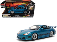 Blue brush-finish Porsche 911 GT3 RS from Fast Five with Fast & Furious anniversary packaging, Jada 37819