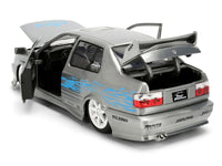 Volkswagen Jetta Raw Metal Color Brush Finish "The Fast and the Furious" (2001) Movie "25 Years of Fast & Furious" Series 1/24 Diecast Model Car by Jada image 4