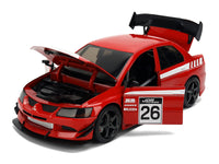 2006 Mitsubishi Lancer Evolution IX RHD (Right Hand Drive) #26 Red with White Graphics "JDM Tuners" Series 1/24 Diecast Model Car by Jada image 3