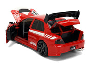 2006 Mitsubishi Lancer Evolution IX RHD (Right Hand Drive) #26 Red with White Graphics "JDM Tuners" Series 1/24 Diecast Model Car by Jada image 4
