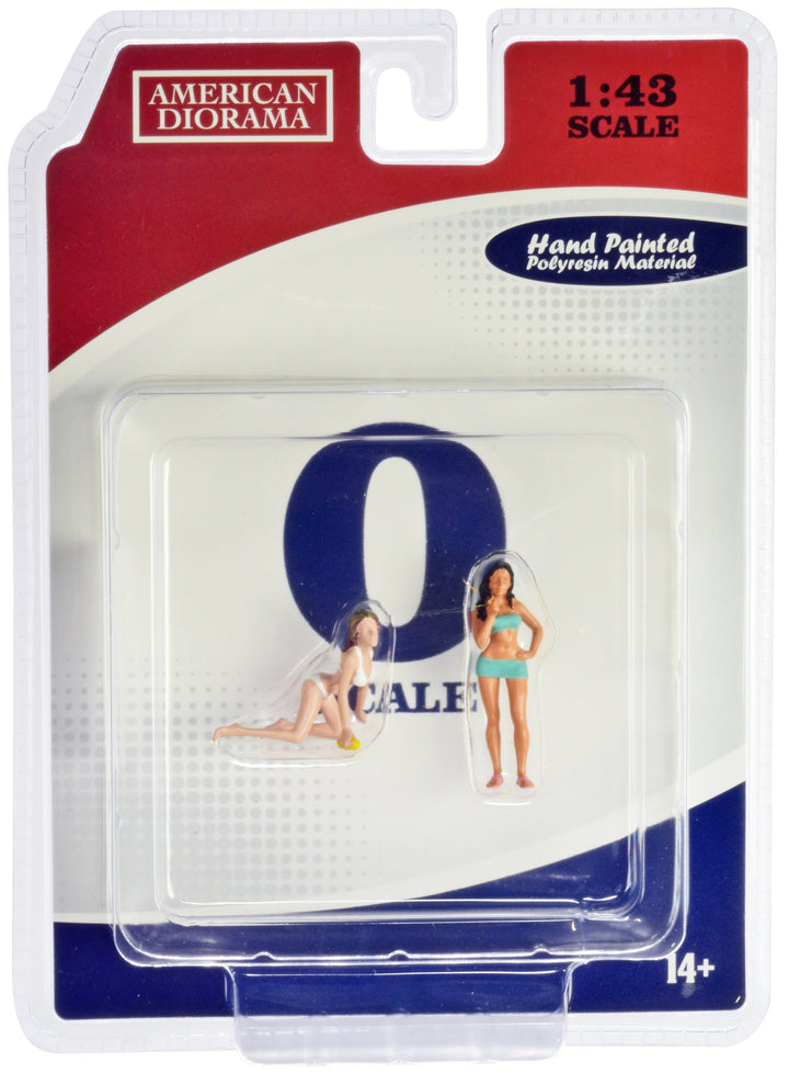 "Car Wash Girls" Set 1 Dorothy and Barbara 2 Piece Figure for 1/43 Scale Models by American Diorama image 2