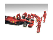 Formula One F1 Pit Crew 7 Figure Set Team Red Release III for 1/43 Scale Models by American Diorama image 2