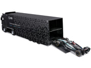 Mercedes-Benz Actros Gigaspace Car Transporter Black and Mercedes-AMG F1 W15 E Performance #63 George Russell "Petronas" Formula One F1 World Championship (2024) "Racing Hauler" Series 1/43 Diecast Model Car by Bburago image 3