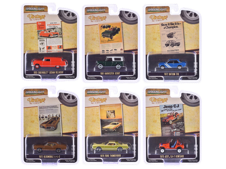 "Vintage Ad Cars" Series 11 Set of 6 pieces 1/64 Diecast Model Cars by Greenlight image 2