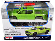 Skill 2 Model Kit 2023 Toyota Tacoma TRD PRO Pickup Truck Light Green Metallic "Assembly Line" Series 1/27 Scale Model by Maisto