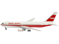 Boeing 767-200ER Commercial Aircraft "Trans World Airlines" (N601TW) White with Red Stripes 1/400 Diecast Model by V1:400 image 3