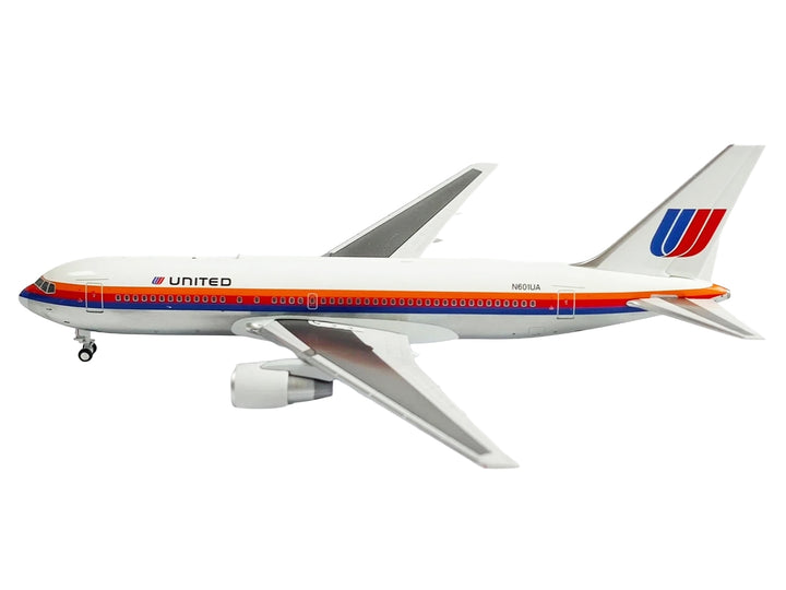 Boeing 767-200 Commercial Aircraft "United Airlines" (N601UA) White with Stripes 1/400 Diecast Model by V1:400 image 2