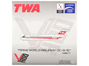 McDonnell Douglas DC-9-15 Commercial Aircraft "Trans World Airlines" (N1067T) White with Red Stripes 1/400 Diecast Model by V1:400