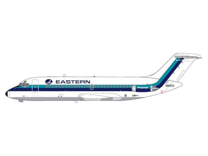 McDonnell Douglas DC-9-14 Commercial Aircraft "Eastern Air Lines" (N8901E) White with Blue Stripes 1/400 Diecast Model by V1:400 image 2