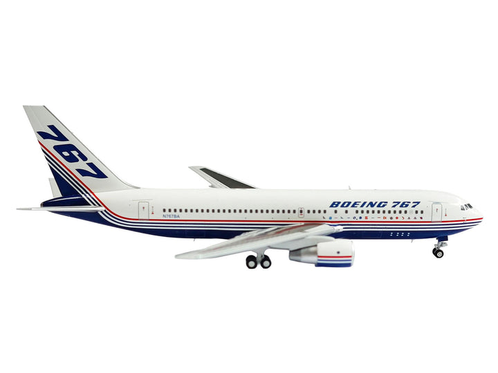 Boeing 767-200 Commercial Aircraft "Boeing House Livery" (N767BA) White with Blue and Red Stripes 1/400 Diecast Model by V1:400 image 2