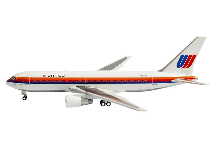 Boeing 767-200 Commercial Aircraft "United Airlines" (N606UA) White with Stripes 1/400 Diecast Model by V1:400 image 2