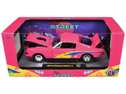 1966 Ford Mustang Fastback 2+2 Pink with Blue and Yellow Stripes "Pro Street" Limited Edition to 6250 pieces Worldwide 1/24 Diecast Model Car by M2 Machines image 3