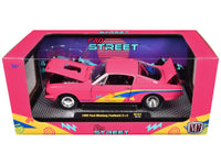 1966 Ford Mustang Fastback 2+2 Pink with Blue and Yellow Stripes "Pro Street" Limited Edition to 6250 pieces Worldwide 1/24 Diecast Model Car by M2 Machines image 3