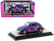 1952 Volkswagen Beetle Deluxe Model "Maui & Sons" Purple Metallic with Graphics Limited Edition to 6650 pieces Worldwide 1/24 Diecast Model Car by M2 Machines image 3
