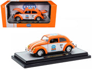 1952 Volkswagen Beetle Deluxe Model "EMPI Power Rules" Orange and White with Graphics Limited Edition to 6650 pieces Worldwide 1/24 Diecast Model Car by M2 Machines image 2