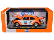 1952 Volkswagen Beetle Deluxe Model "EMPI Power Rules" Orange and White with Graphics Limited Edition to 6650 pieces Worldwide 1/24 Diecast Model Car by M2 Machines image 3
