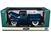 1956 Ford F-100 Pickup Truck Blue Metallic Limited Edition to 6650 pieces Worldwide 1/24 Diecast Model Car by M2 Machines image 3